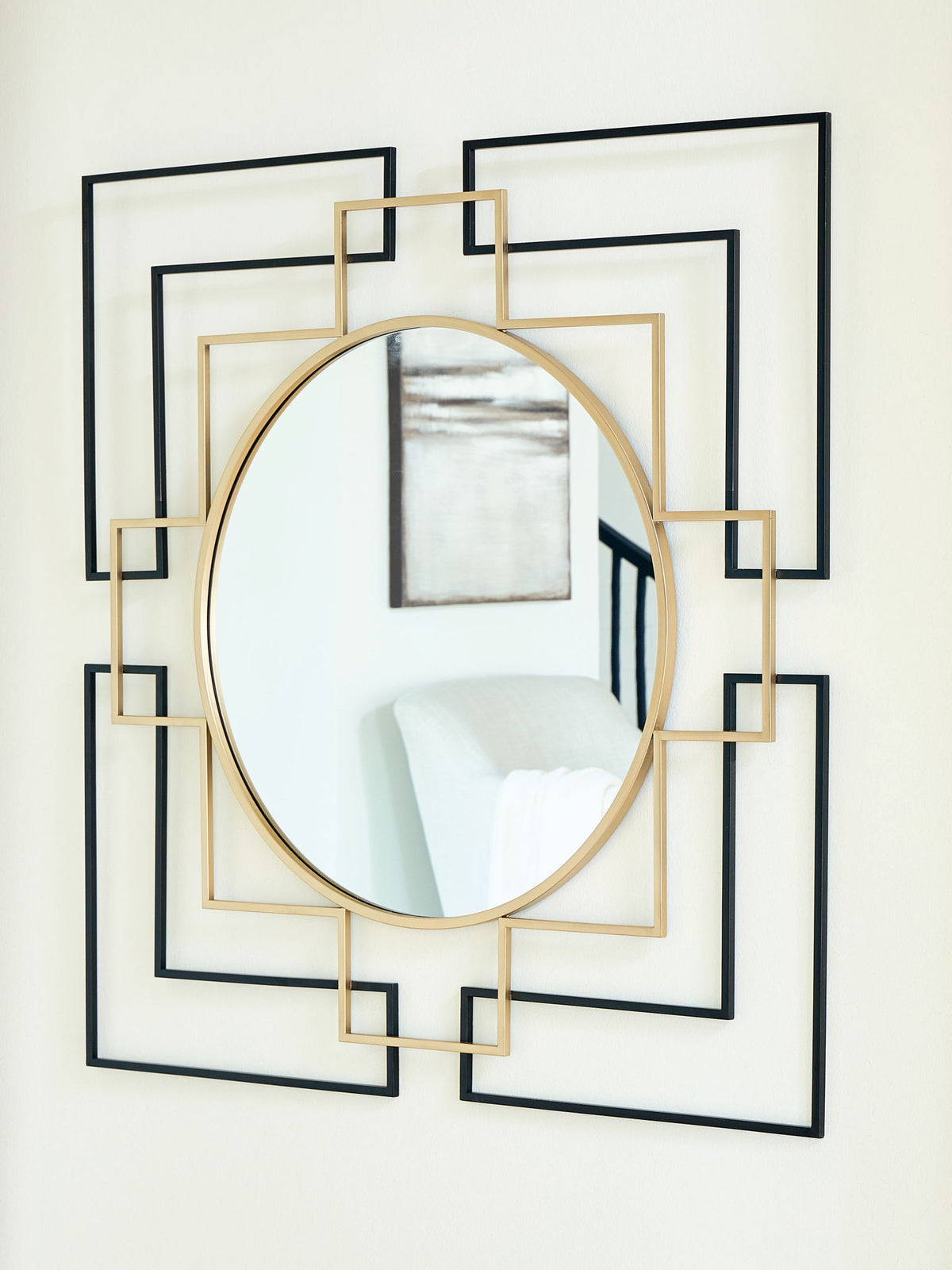 Oceanal - Accent Mirror - Black / Gold Finish — view 2