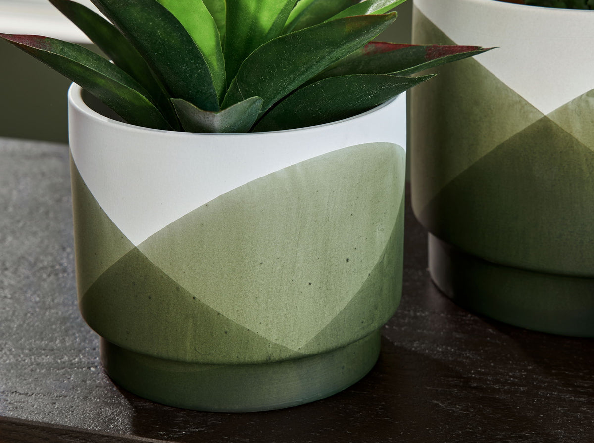 Ardenridge - Planter Set (Set of 2) - Green / White — view 5