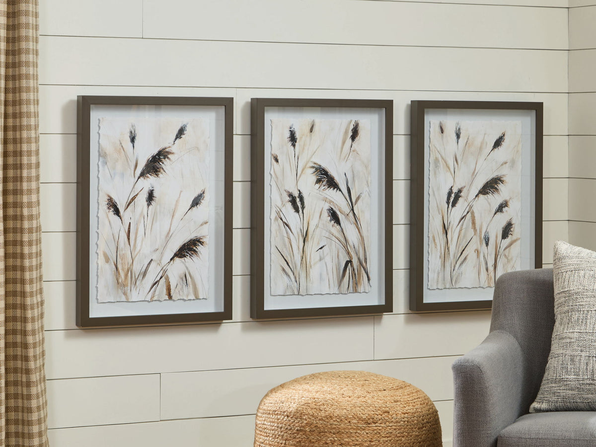 Honslow - Wall Art Set (Set of 3) - Brown / Black / White — view 2