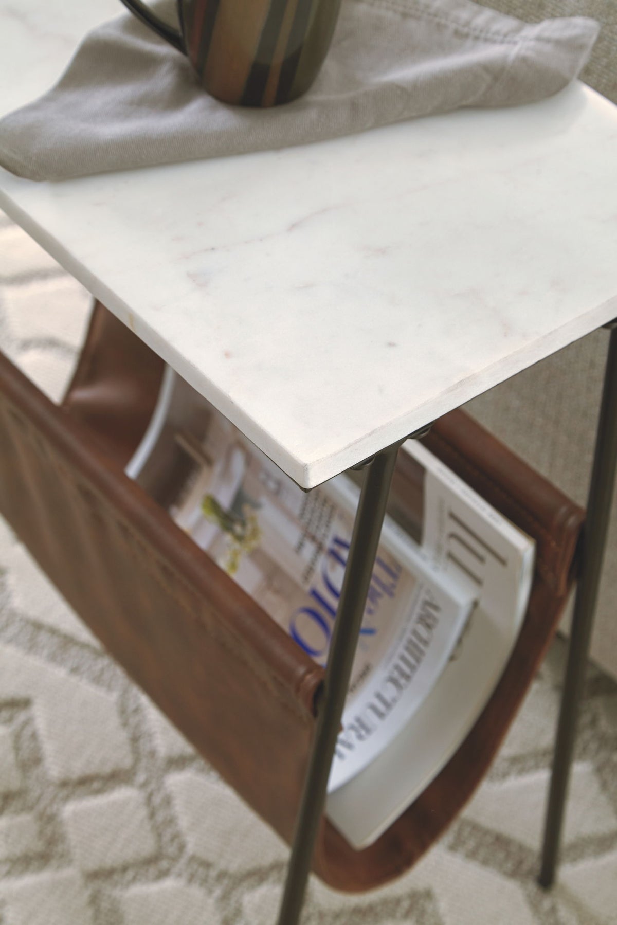 Etanbury - Accent Table - Brown / Black / White — view 7