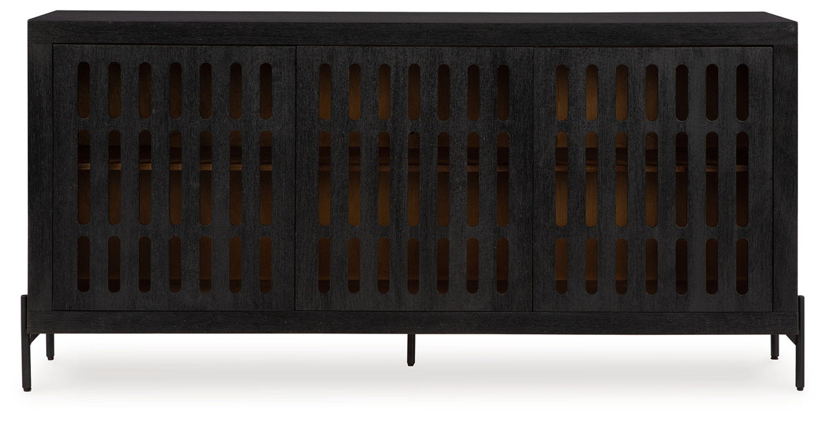Vallisburg - Accent Cabinet - Black / Natural — view 4