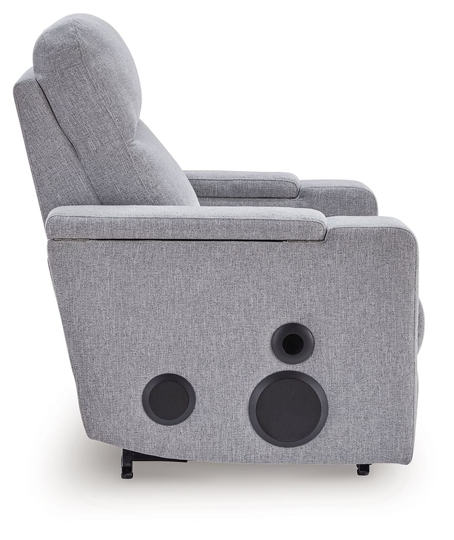 Pineland - Glider Power Recliner With Audio System - Pewter — view 6