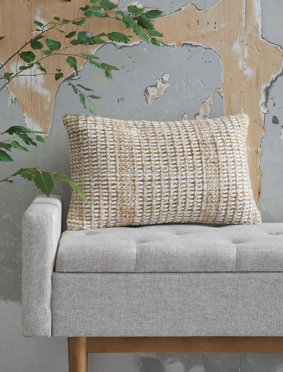Hathby - Pillow (Set of 4) - Tan / White — view 2
