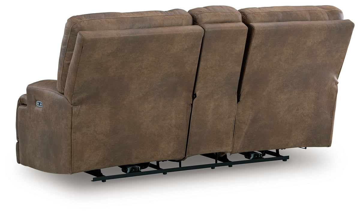 Beckley Place - Power Reclining Loveseat With Console / Adjustable Headrest - Earth — view 5