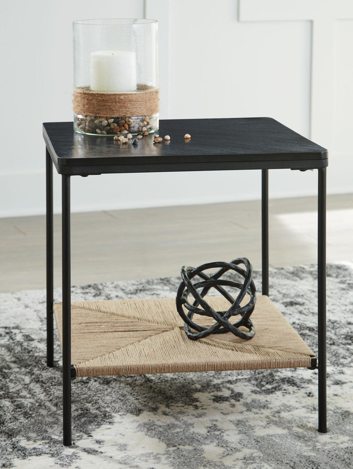 Minrich - Accent Table - Black / Natural — view 2