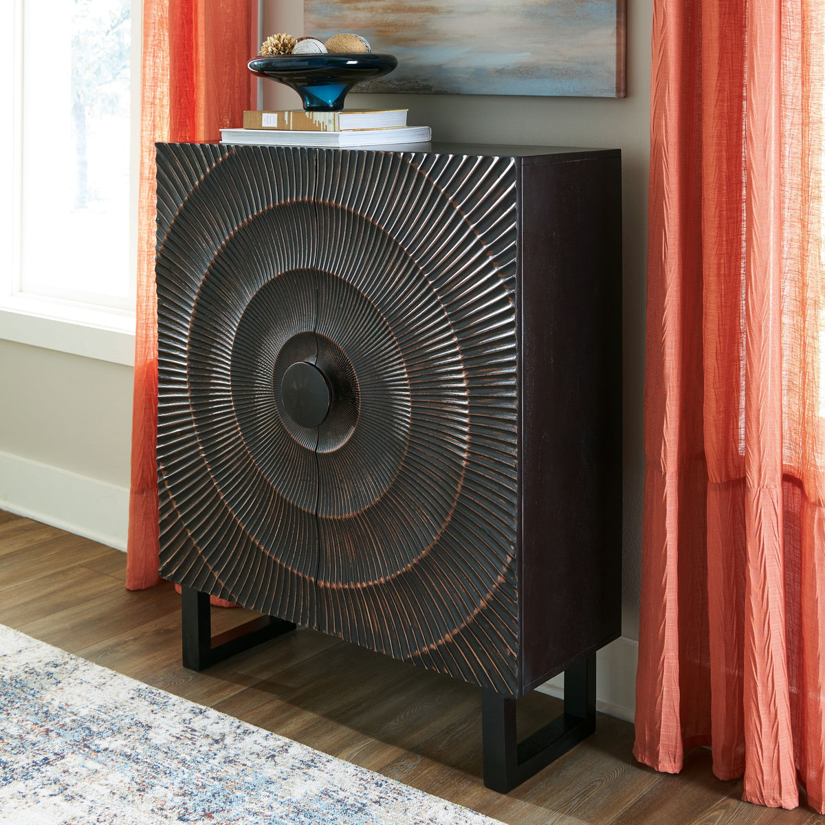 Fosterman - Accent Cabinet - Distressed Black — view 2