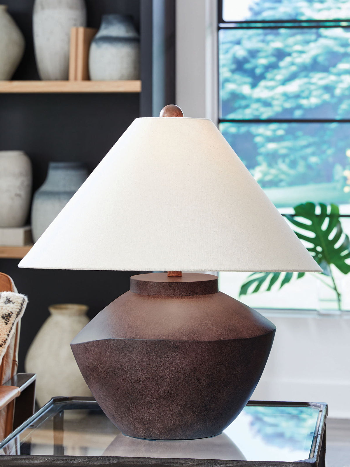 Honsworth - Poly Table Lamp - Antique Brown — view 2
