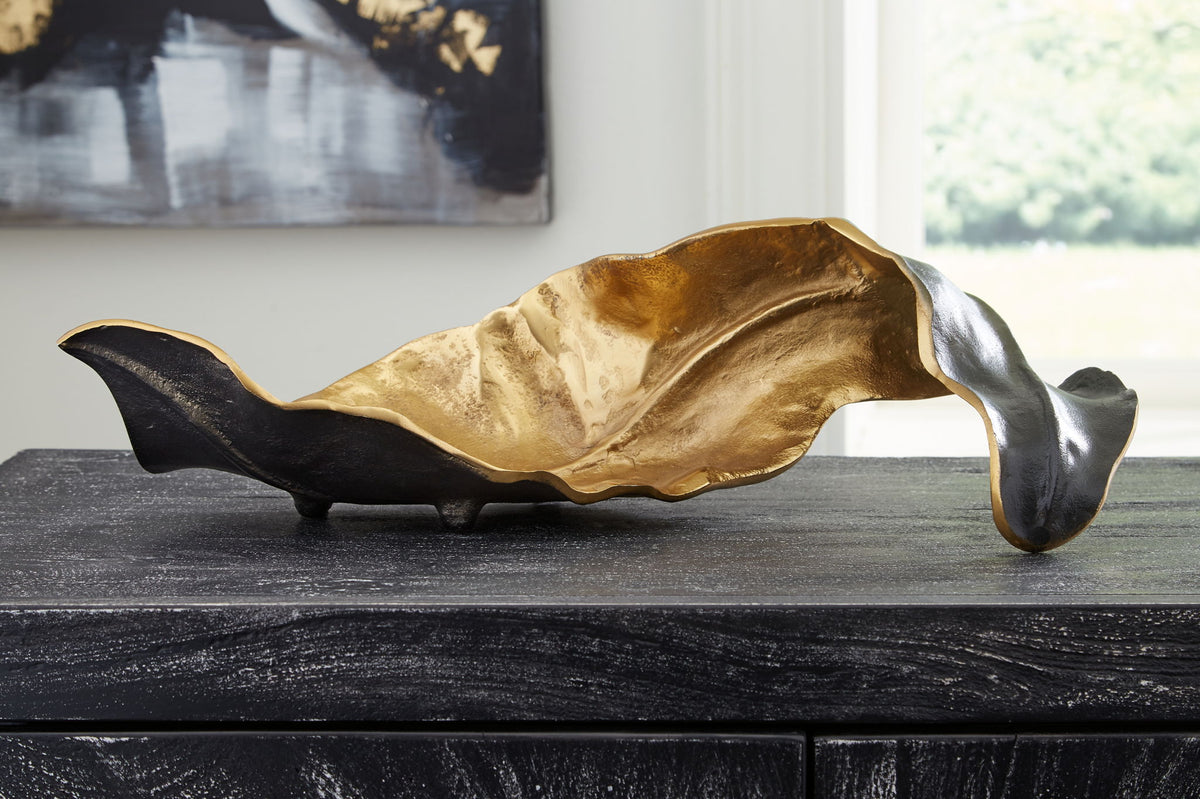 Melinda - Sculpture - Black / Gold Finish — view 2