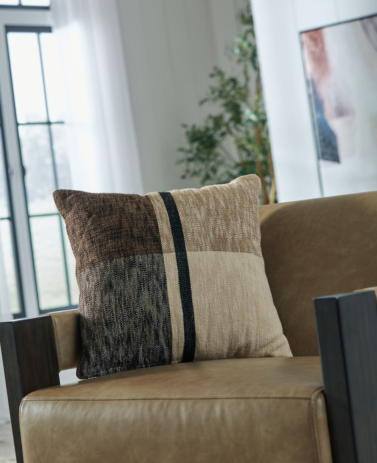 Adrielton - Pillow (Set of 4) - Black / Brown / Tan — view 2
