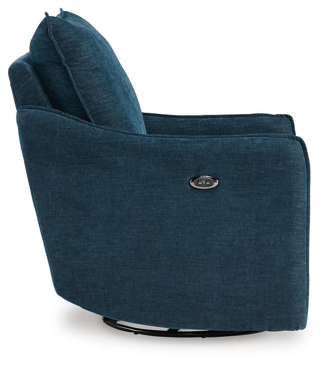 Mcburg - Swivel Power Recliner - Navy — view 5