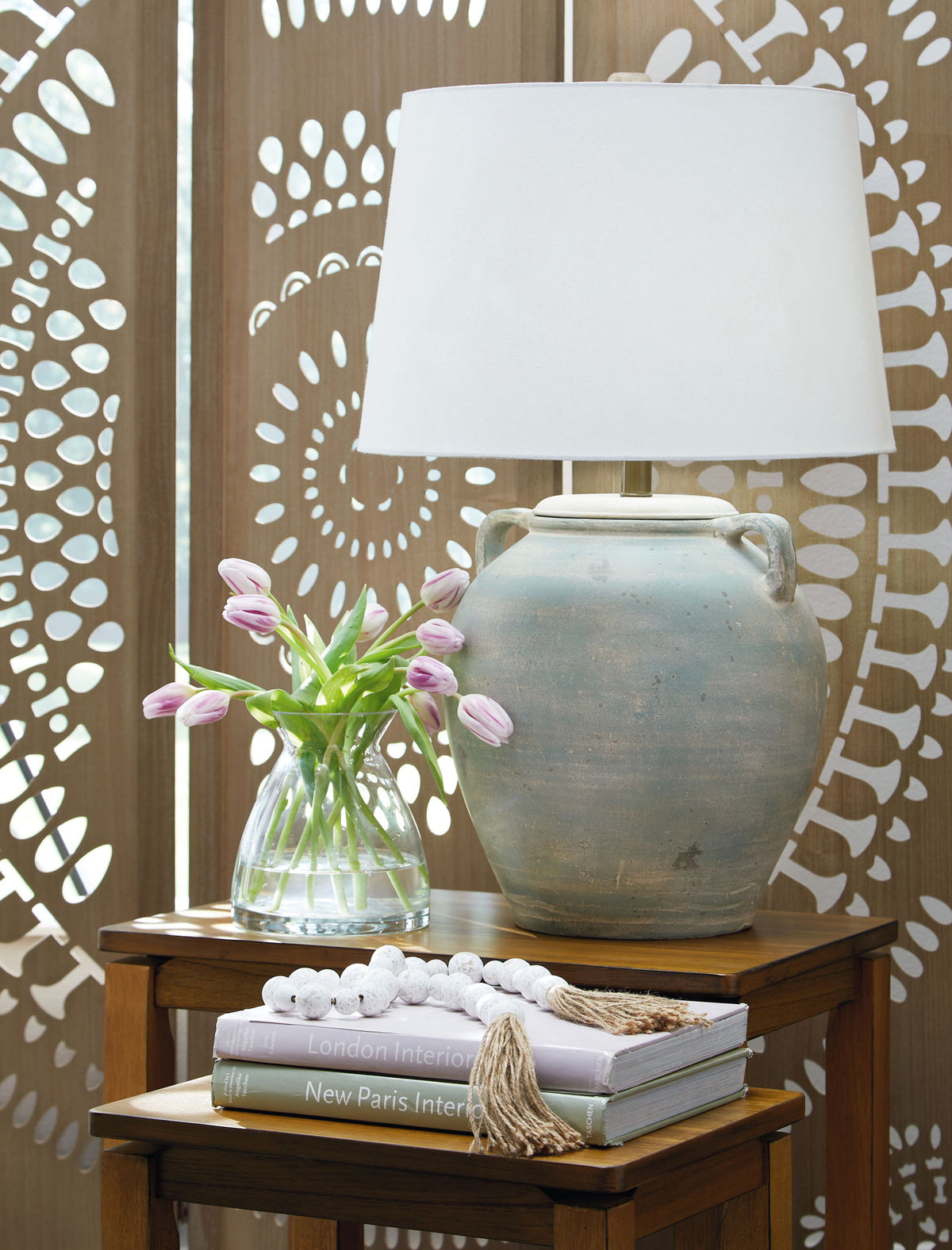 Shawburg - Terracotta Table Lamp - Antique Green — view 2