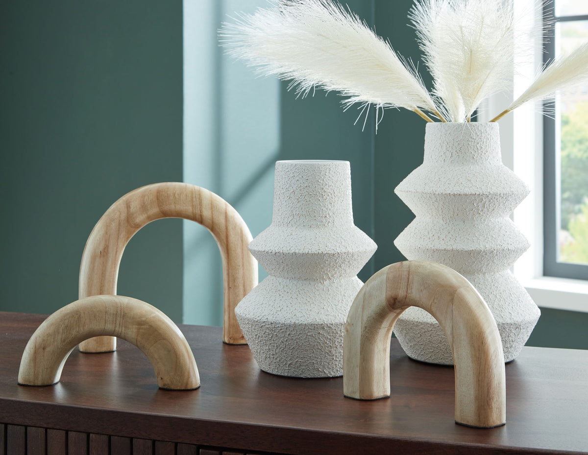 Maddwarth - Accessory Set (Set of 5) - White / Natural Brown — view 2