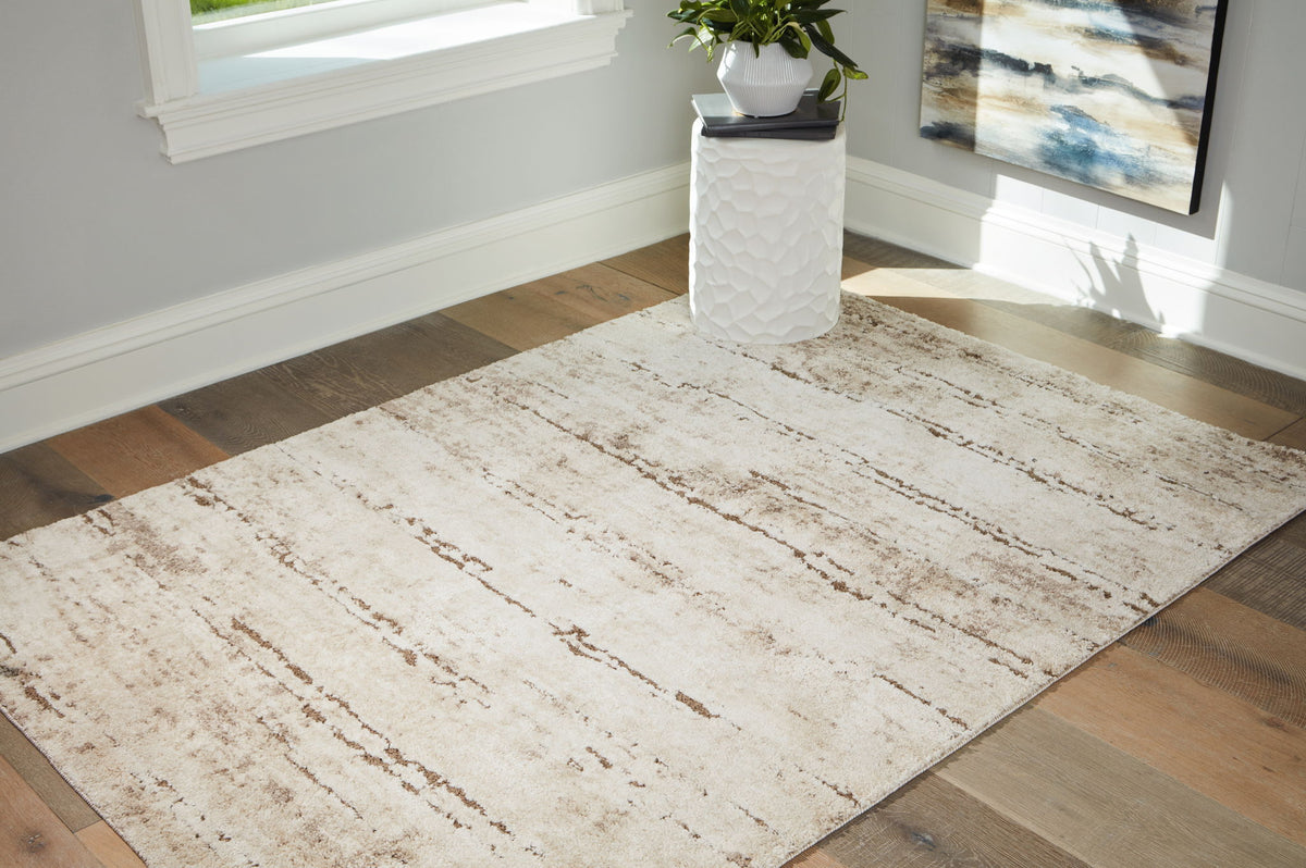 Kasney - 5' x 7' Rug - Cream / Brown — view 2