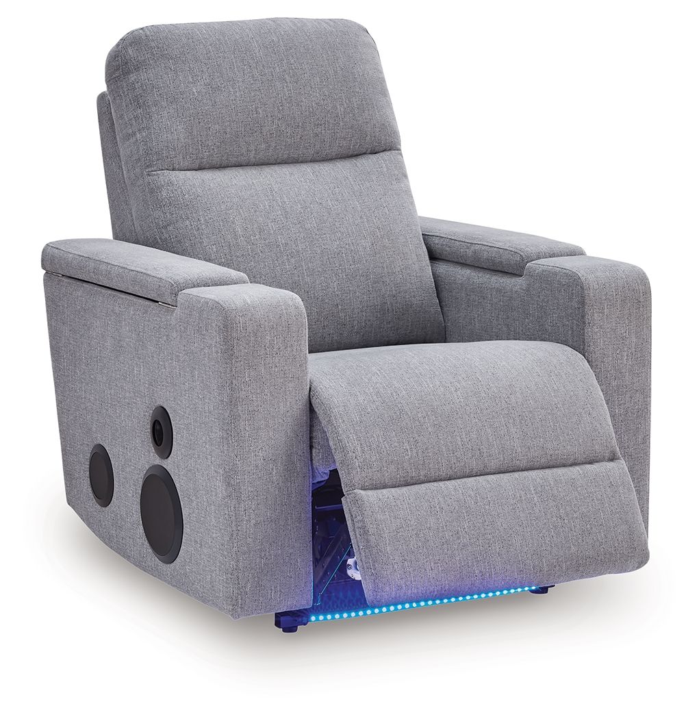 Pineland - Glider Power Recliner With Audio System - Pewter — view 3