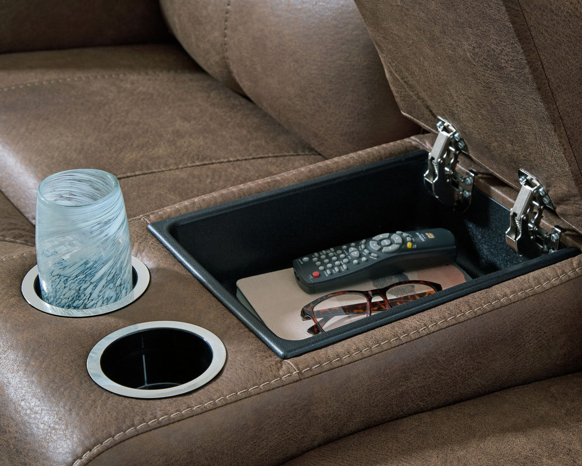 Beckley Place - Power Reclining Loveseat With Console / Adjustable Headrest - Earth — view 7