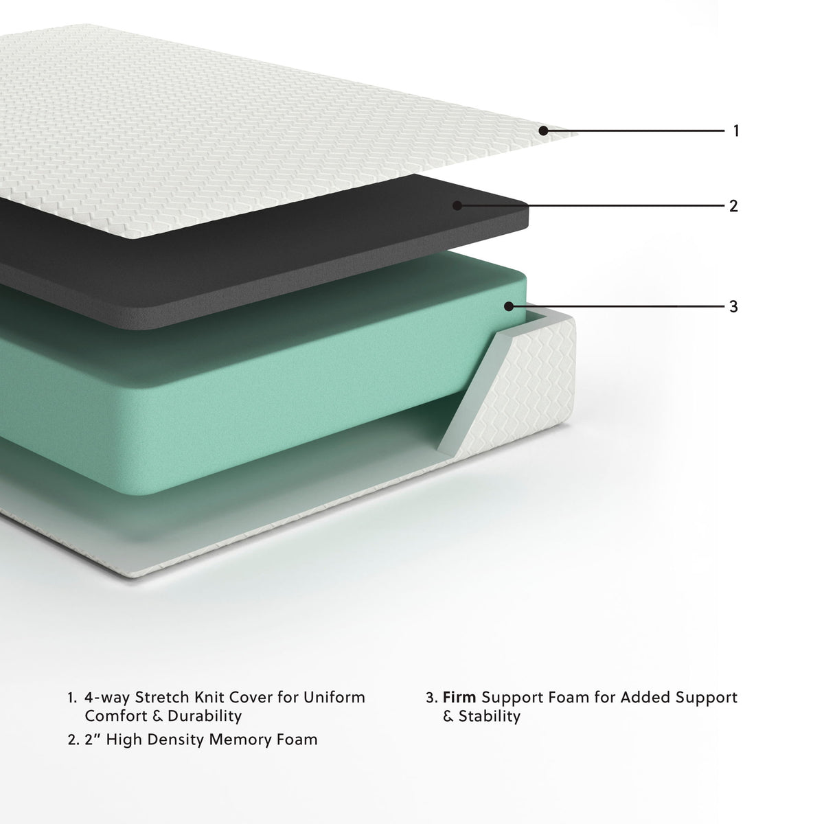 Chime 12 Inch Memory Foam Memory Foam Mattresses — view 2