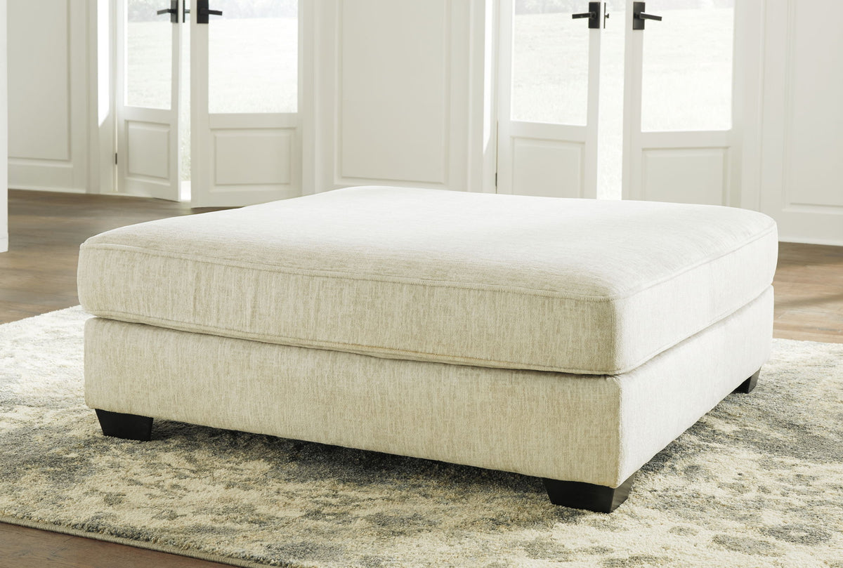 Rawcliffe - Oversized Accent Ottoman - Parchment — view 2