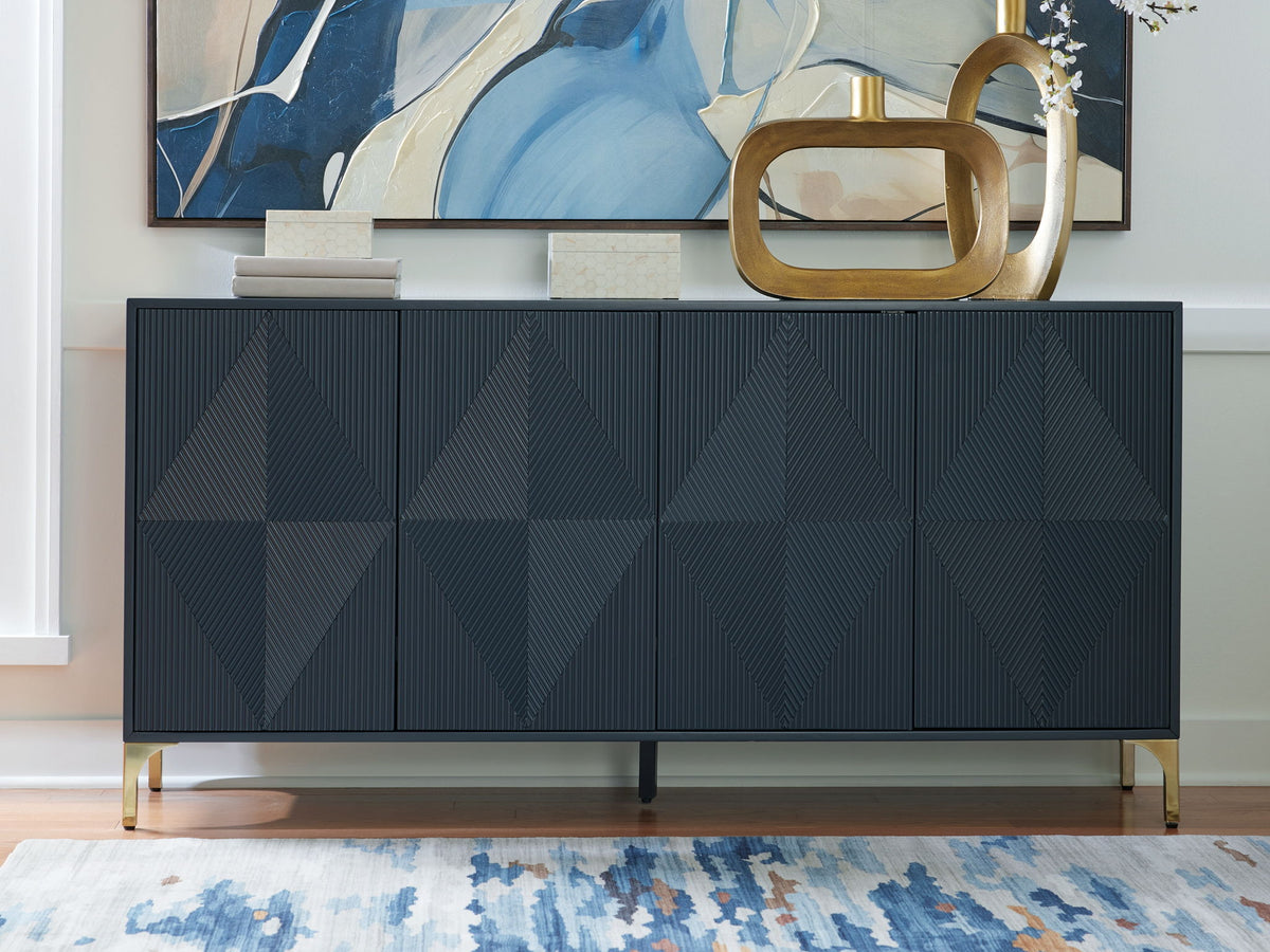 Loirwick - Accent Cabinet - Dark Blue — view 2