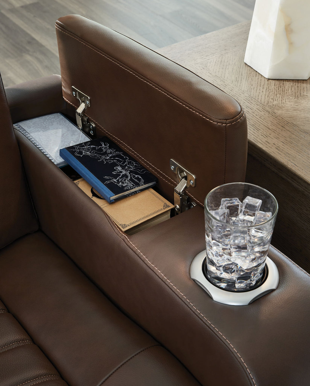 High Impact - Power Recliner / Adj Headrest - Tobacco — view 13