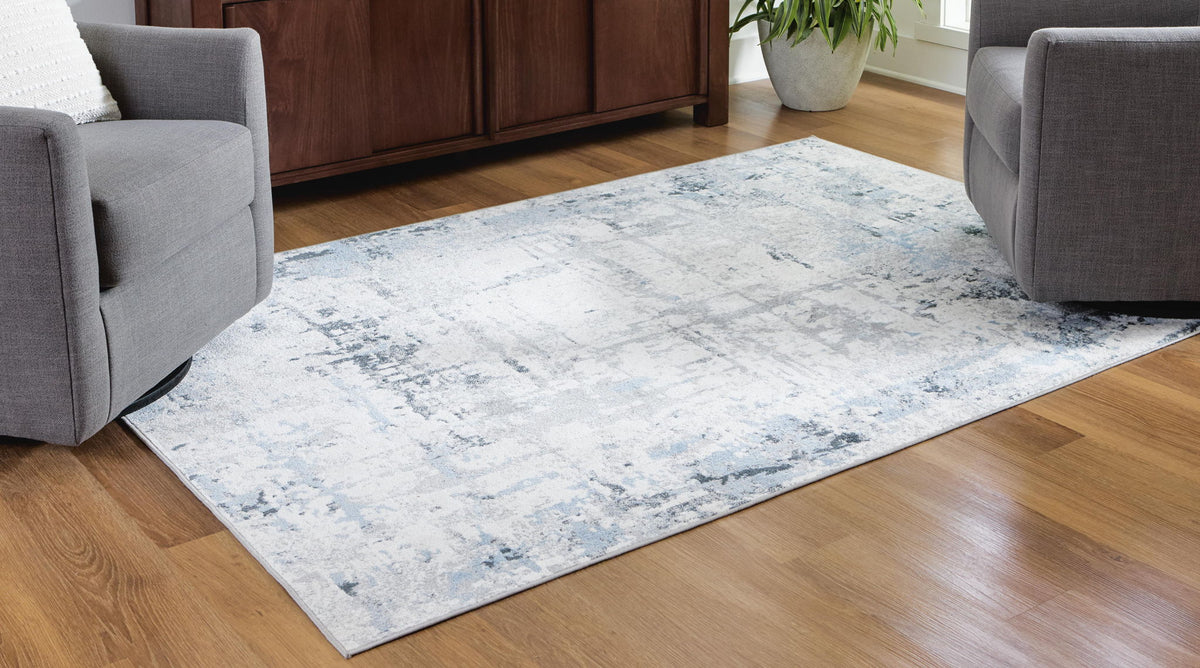 Emertonly - 5' x 7' Washable Rug - Blue / White / Gray — view 2