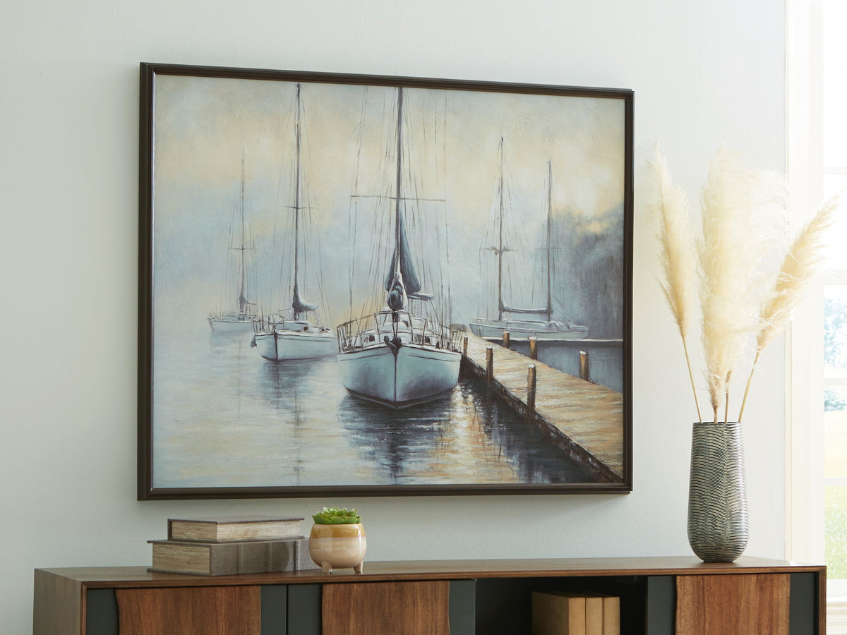 Worthney - Wall Art - Blue / White / Brown — view 2