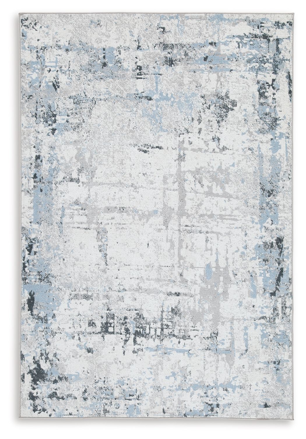 Emertonly - 5' x 7' Washable Rug - Blue / White / Gray
