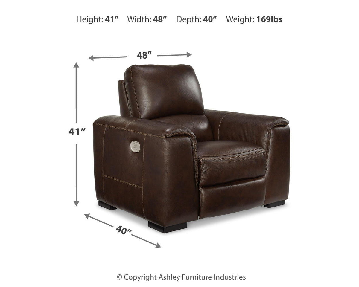 Alessandro - PWR Recliner/Adj Headrest - Walnut — view 10