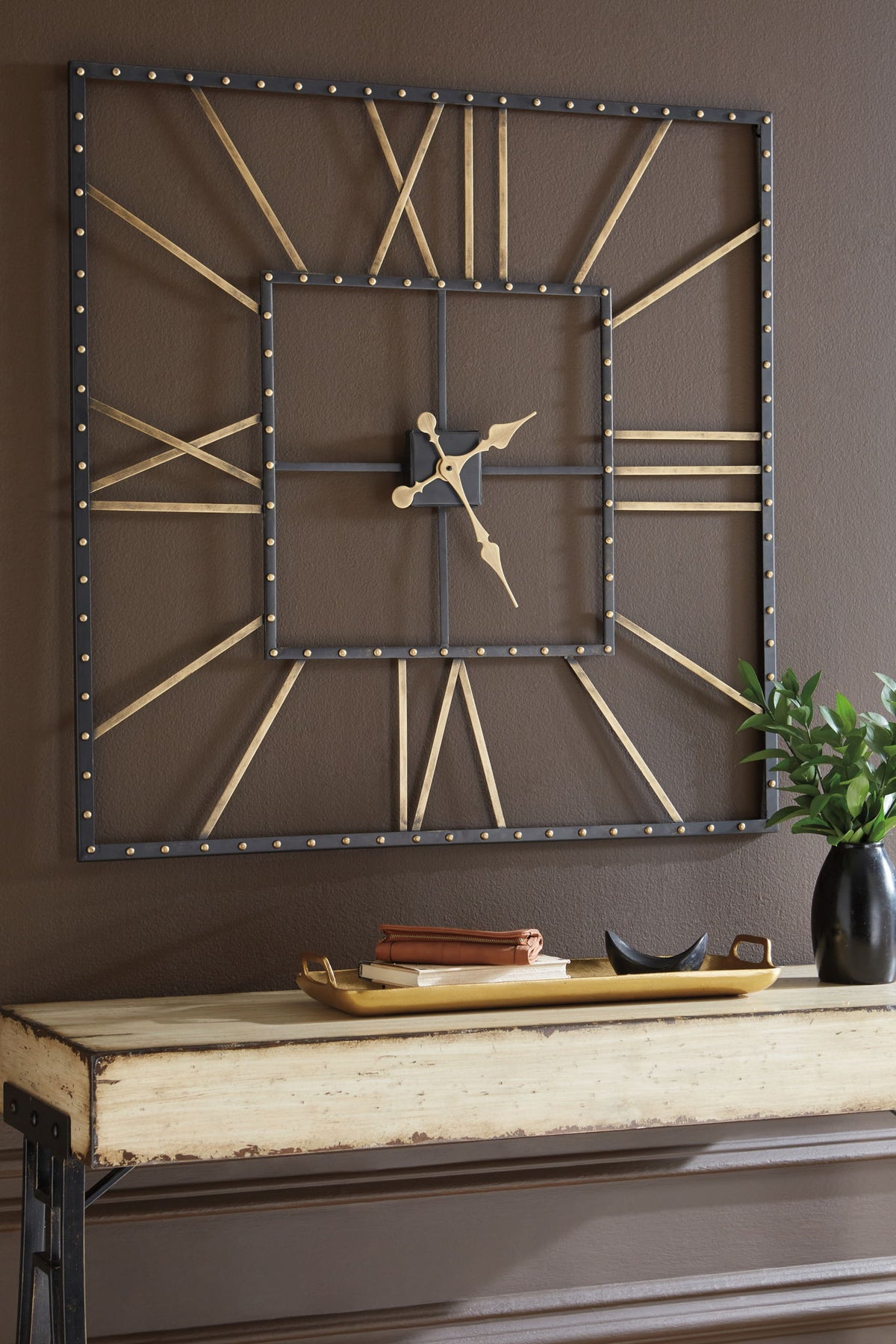 Thames - Wall Clock - Black / Gold Finish — view 2