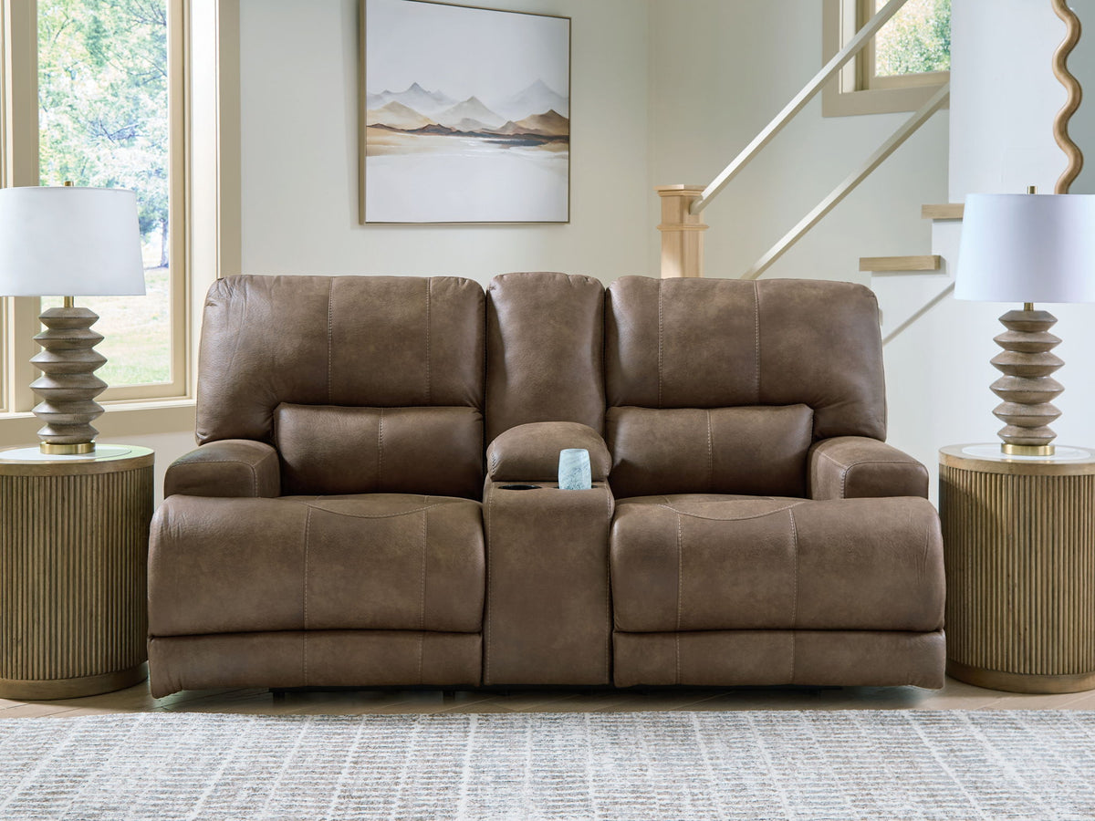 Beckley Place - Power Reclining Loveseat With Console / Adjustable Headrest - Earth — view 2