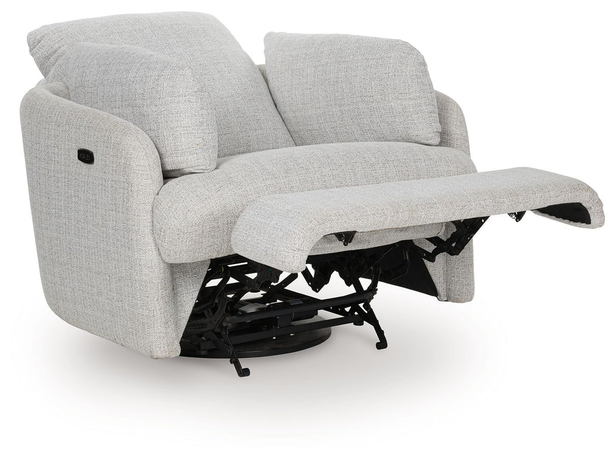 Alainmont Next-Gen Nuvella - Swivel Power Recliner - Stone — view 3