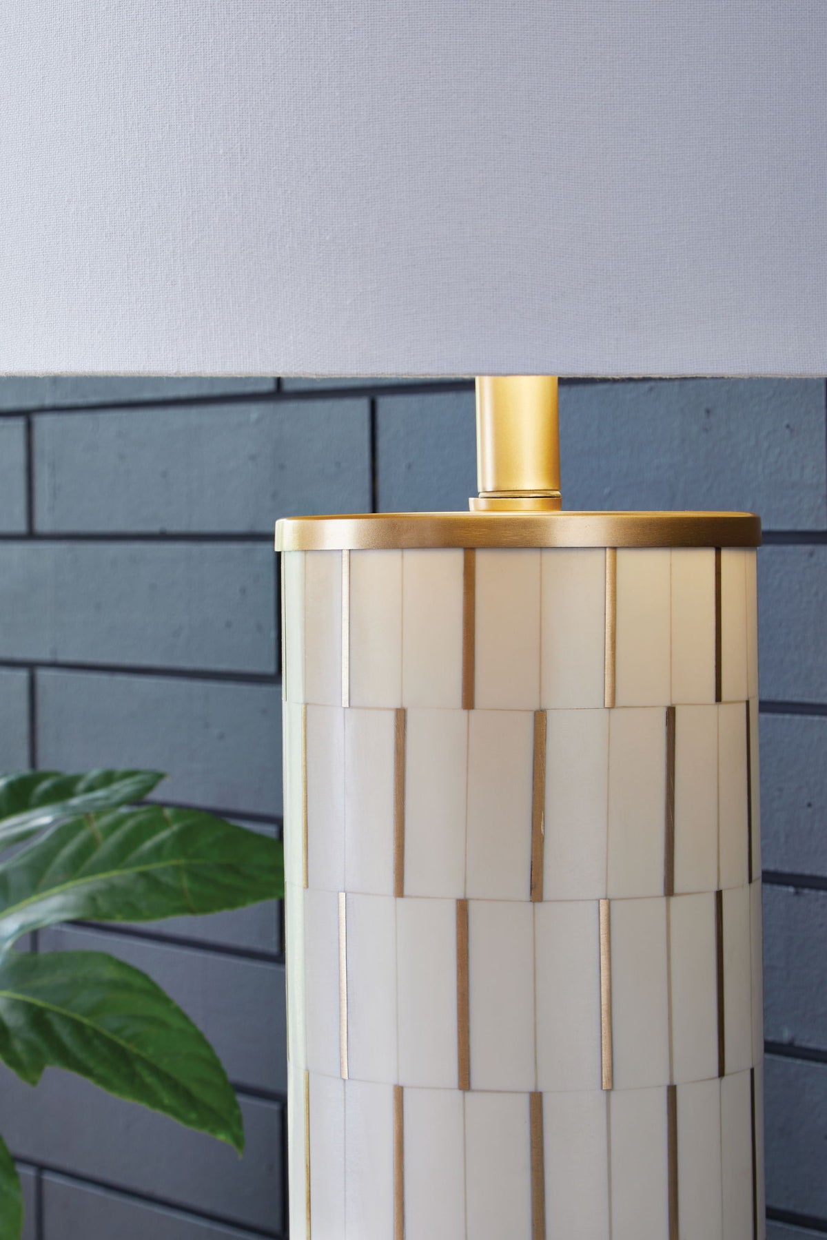 Faridworth - Poly Table Lamp - White / Gold Finish — view 3