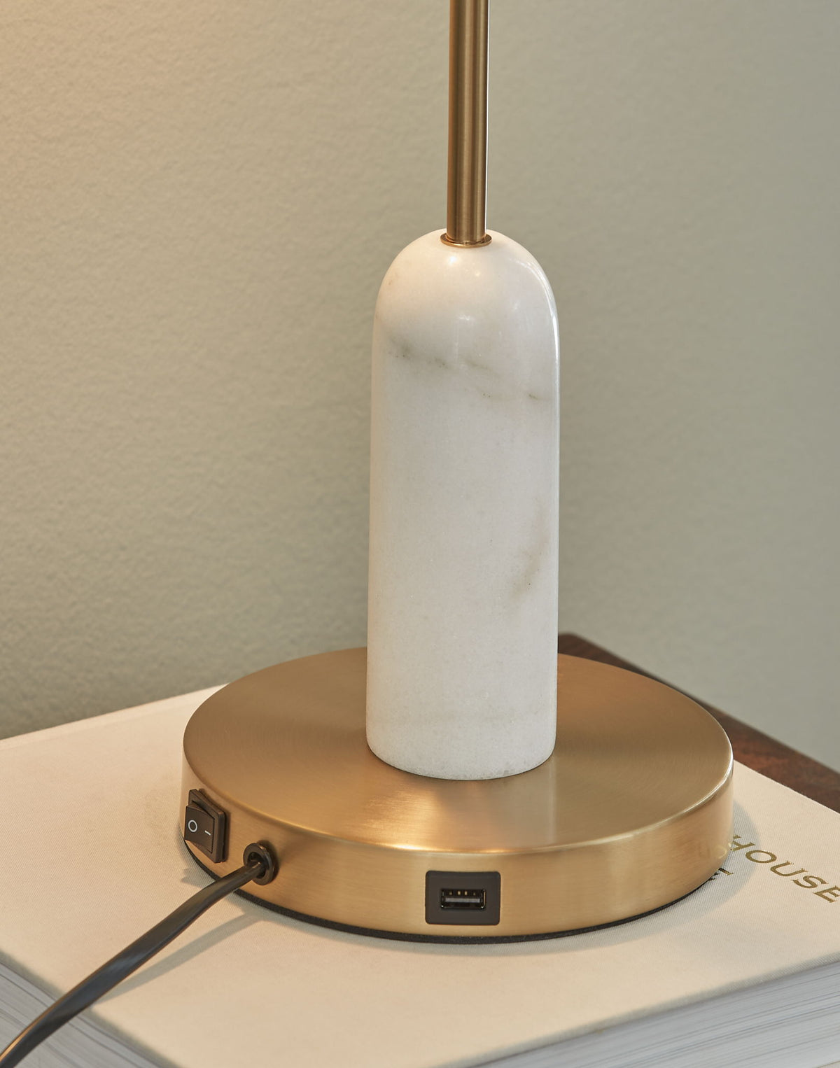 Rowleigh - Marble Desk Lamp - Gold Finish / White — view 4