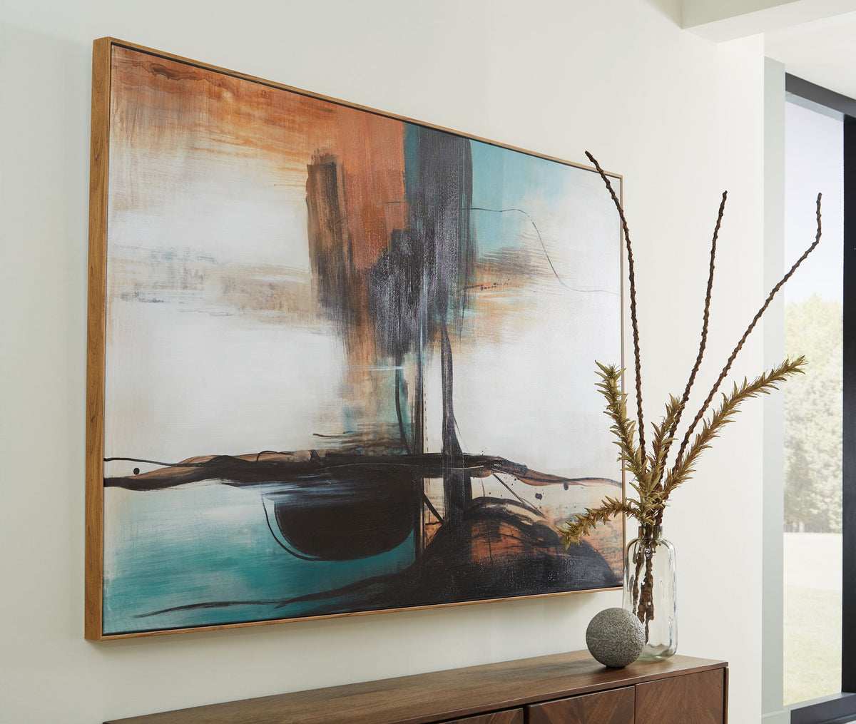 Brunonia - Wall Art - Teal / Orange / Black — view 2
