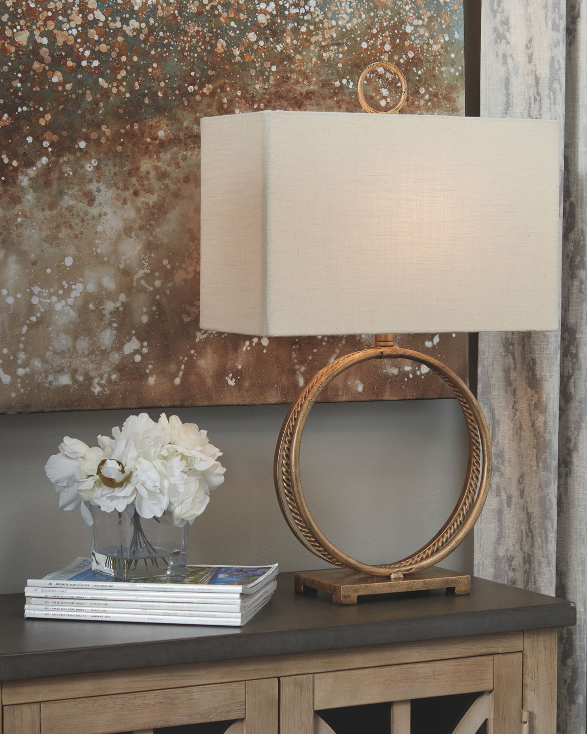 Mahala - Metal Table Lamp  - Antique Gold Finish — view 2