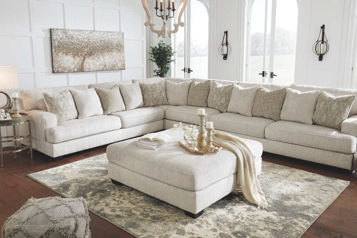Rawcliffe - Oversized Accent Ottoman - Parchment — view 3