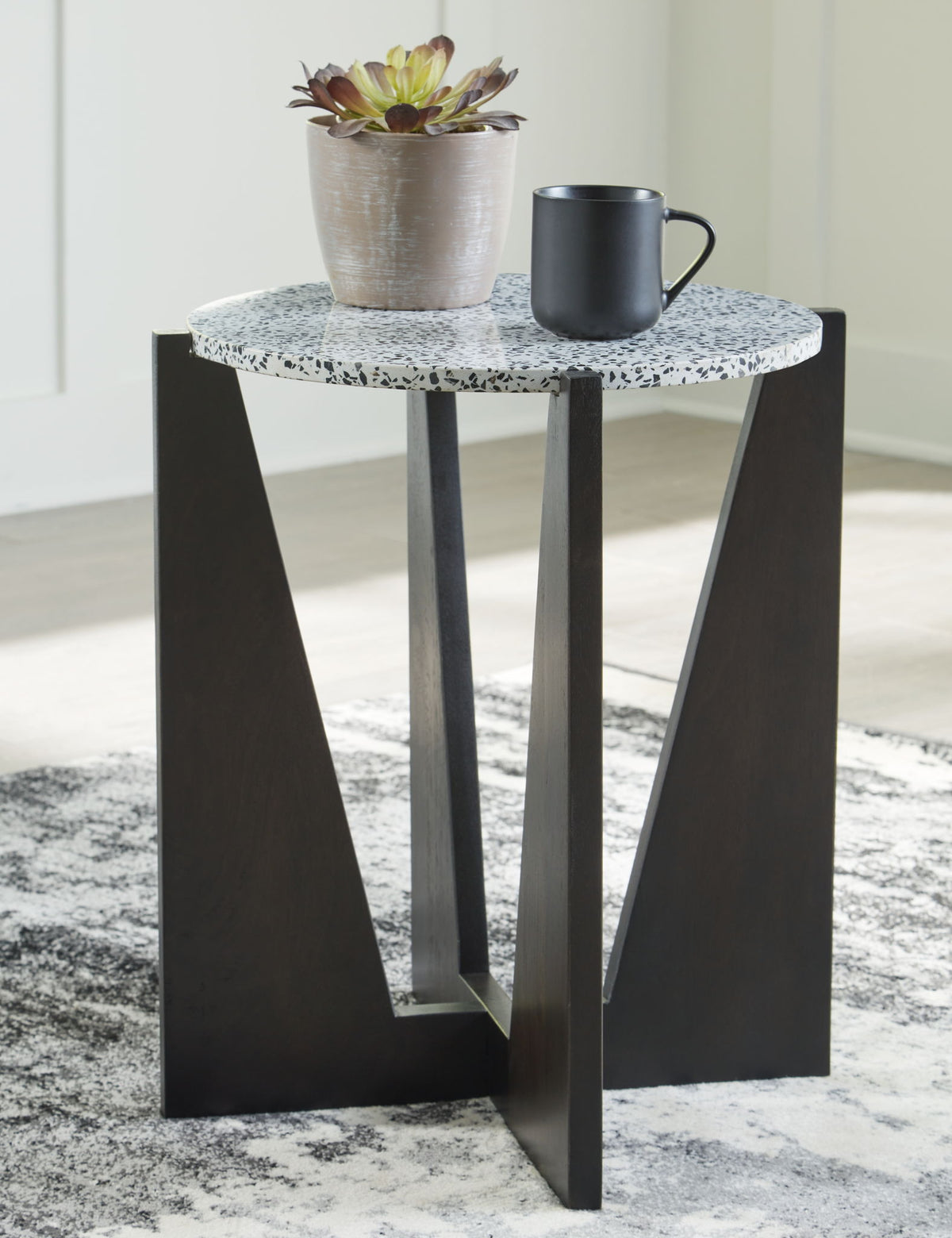 Tellrich - Accent Table - Black / White — view 2