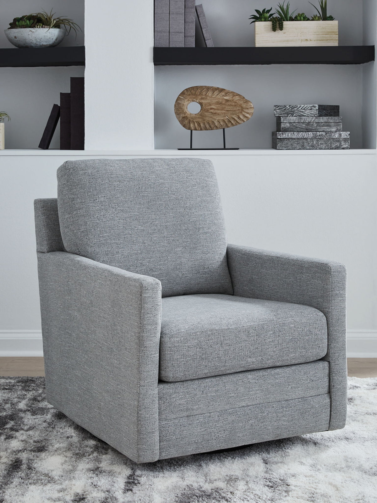 Freybourne Next-Gen Nuvella - Swivel Accent Chair - Pewter — view 2