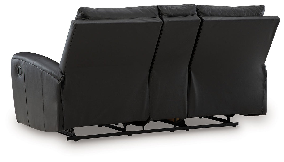 Glossmore - Reclining Loveseat With Console - Black — view 5