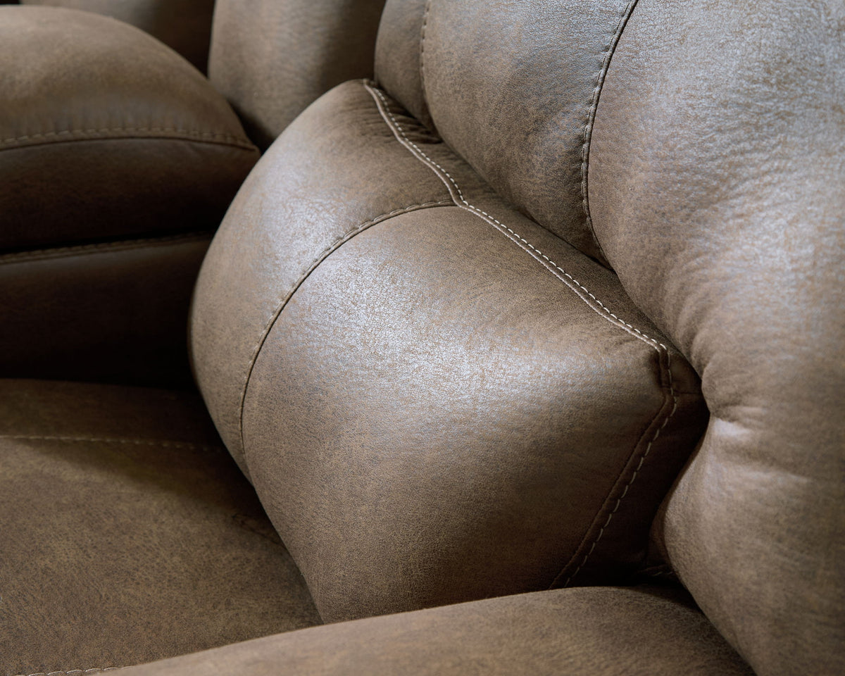 Beckley Place - Power Reclining Loveseat With Console / Adjustable Headrest - Earth — view 9