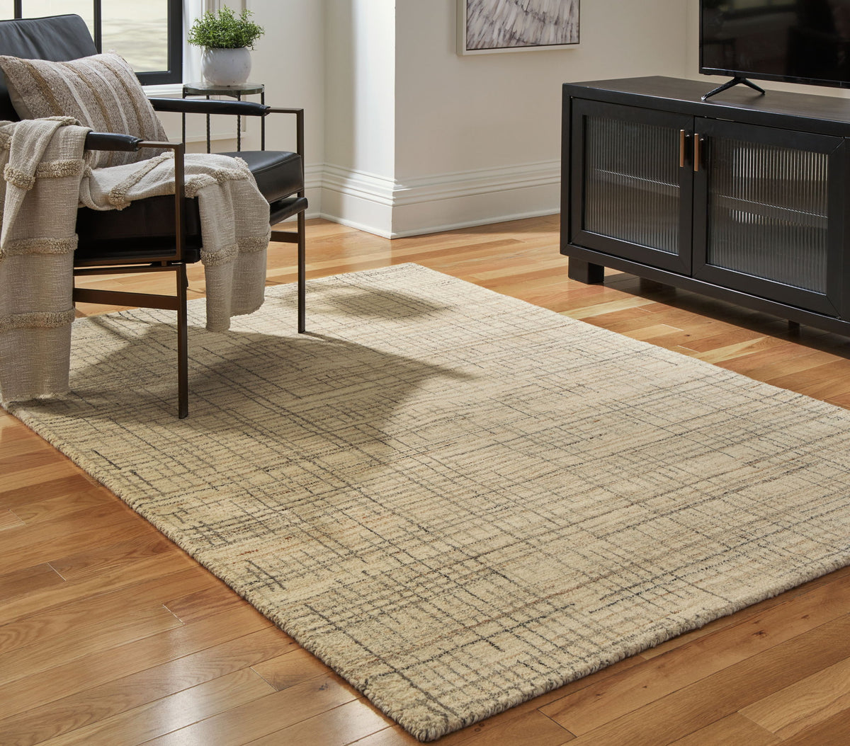 Janston - 5' x 7' Rug - Ivory / Gray / Tan — view 2
