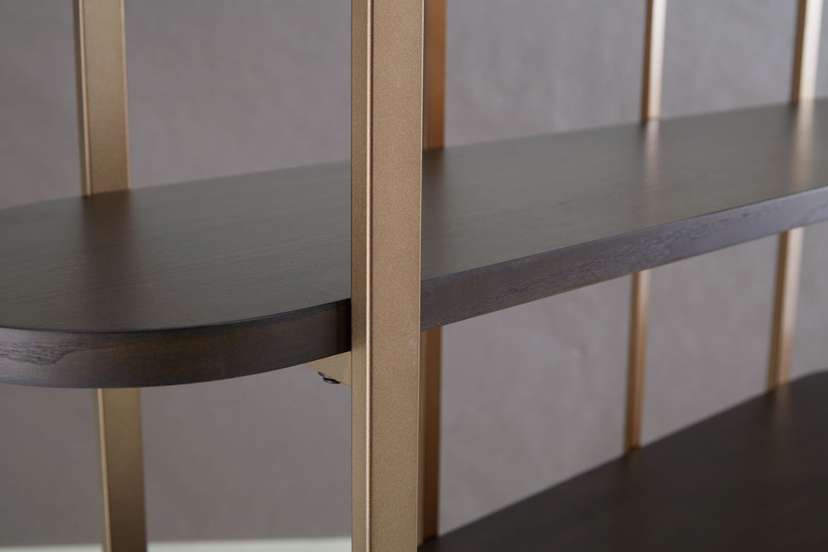 Brentmour - Bookcase - Brown / Gold Finish — view 5
