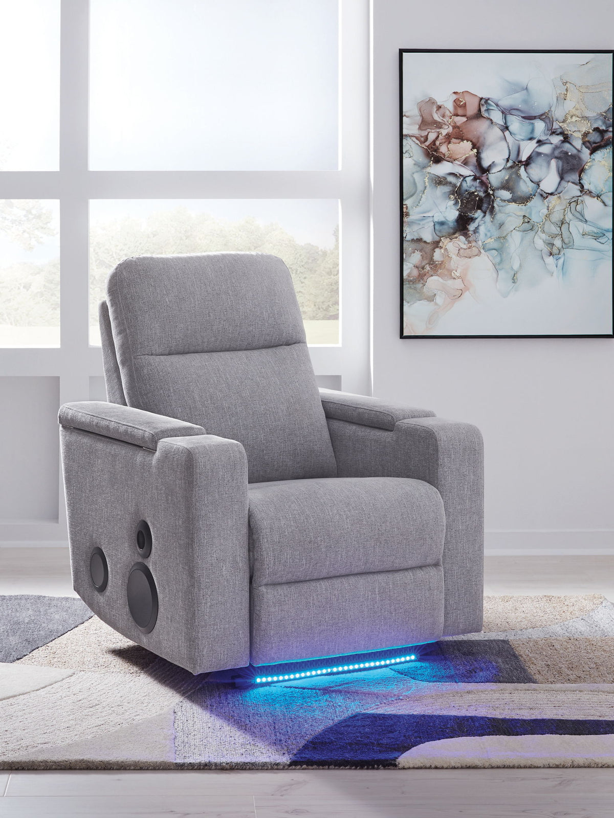 Pineland - Glider Power Recliner With Audio System - Pewter — view 2