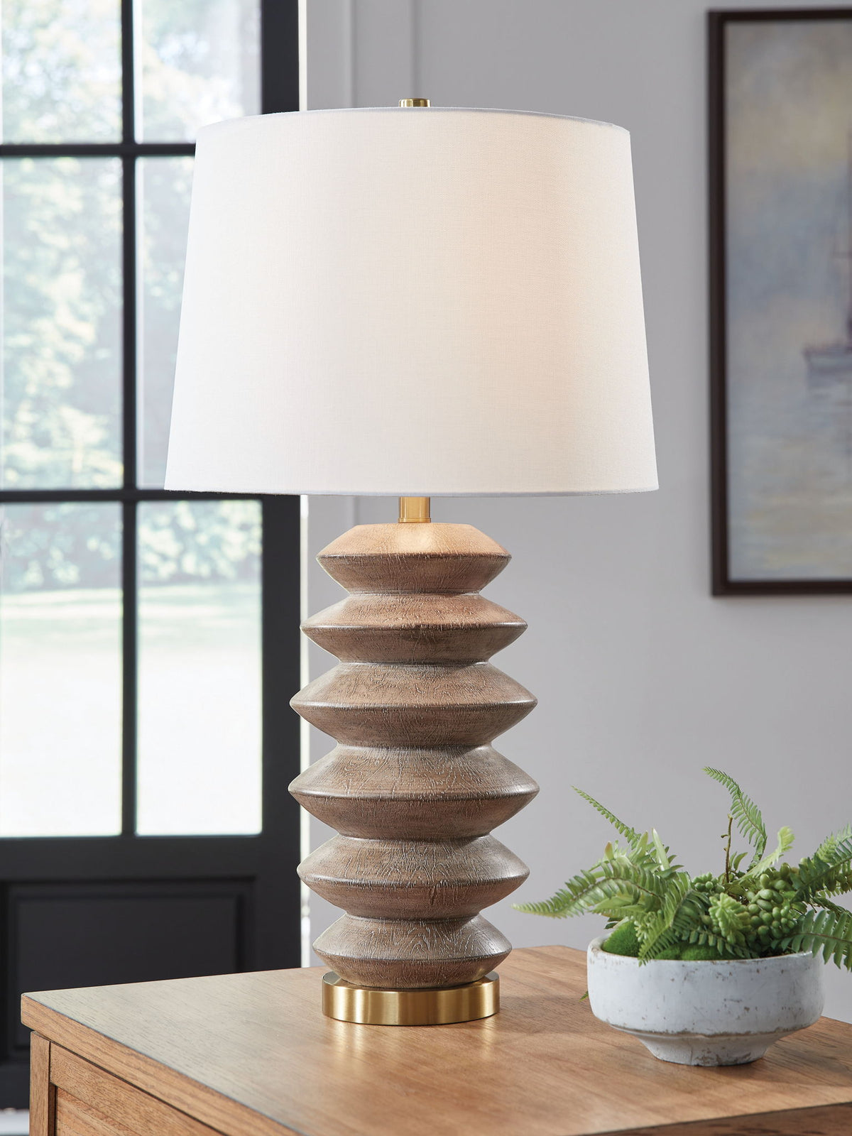 Jyllyard - Poly Table Lamp - Brown / Gold Finish — view 2