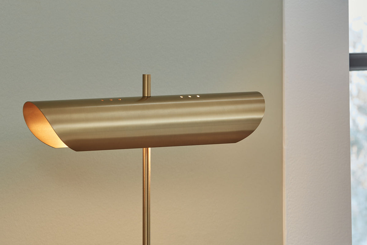 Rowleigh - Marble Desk Lamp - Gold Finish / White — view 3