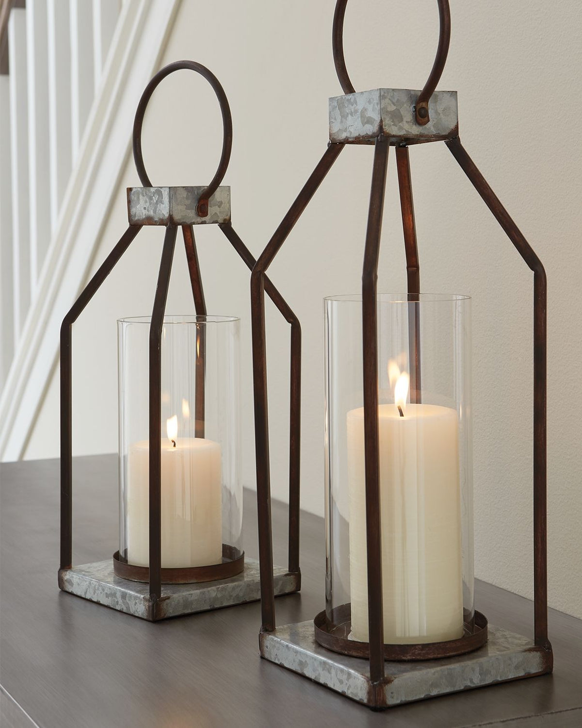 Diedrick - Lantern Set (Set of 2) - Gray / Black — view 2