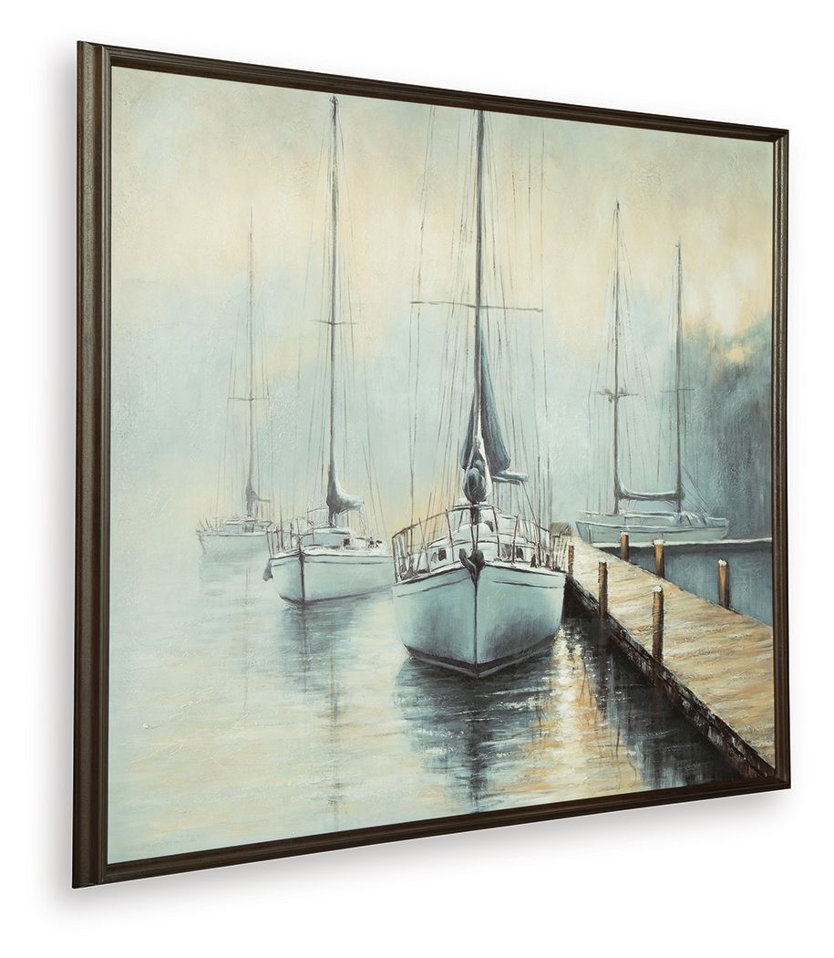 Worthney - Wall Art - Blue / White / Brown — view 3