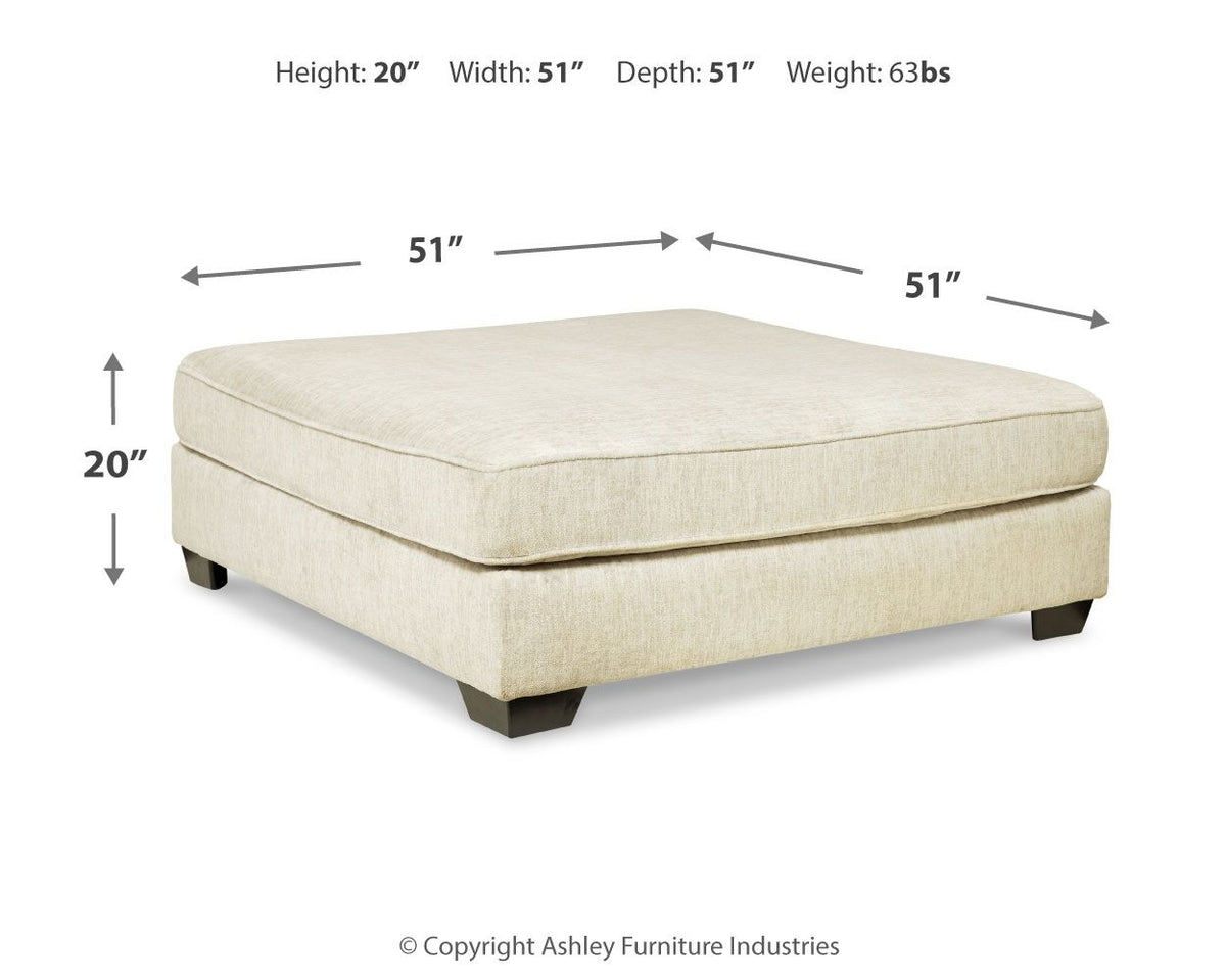 Rawcliffe - Oversized Accent Ottoman - Parchment — view 4