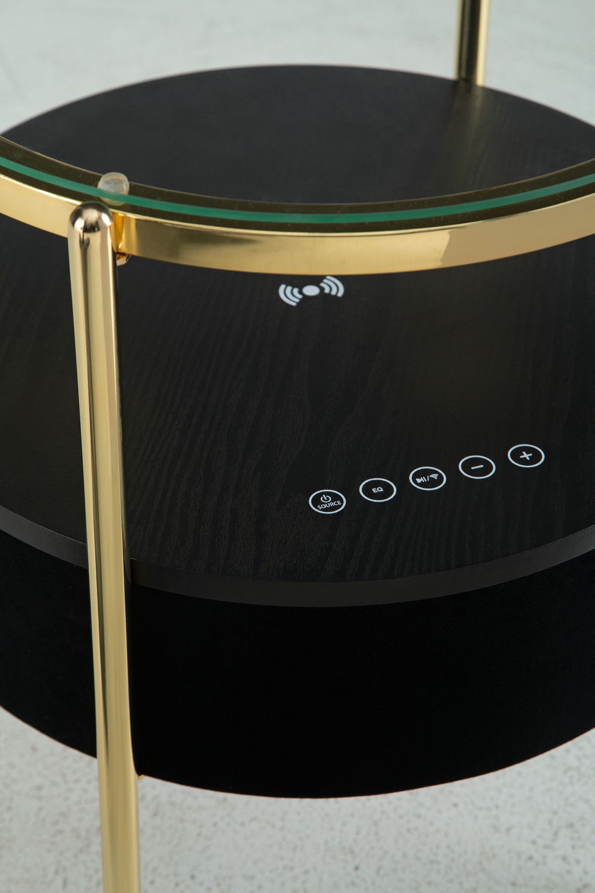 Nedman - Accent Table With Speaker - Black / Gold Finish — view 9