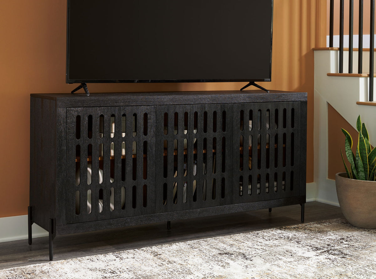 Vallisburg - Accent Cabinet - Black / Natural — view 6