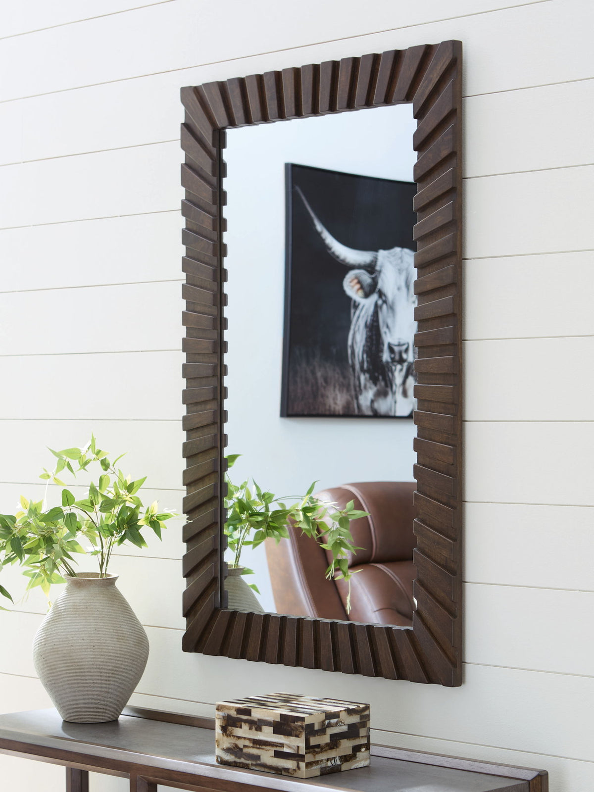 Advin - Accent Mirror - Dark Brown — view 2